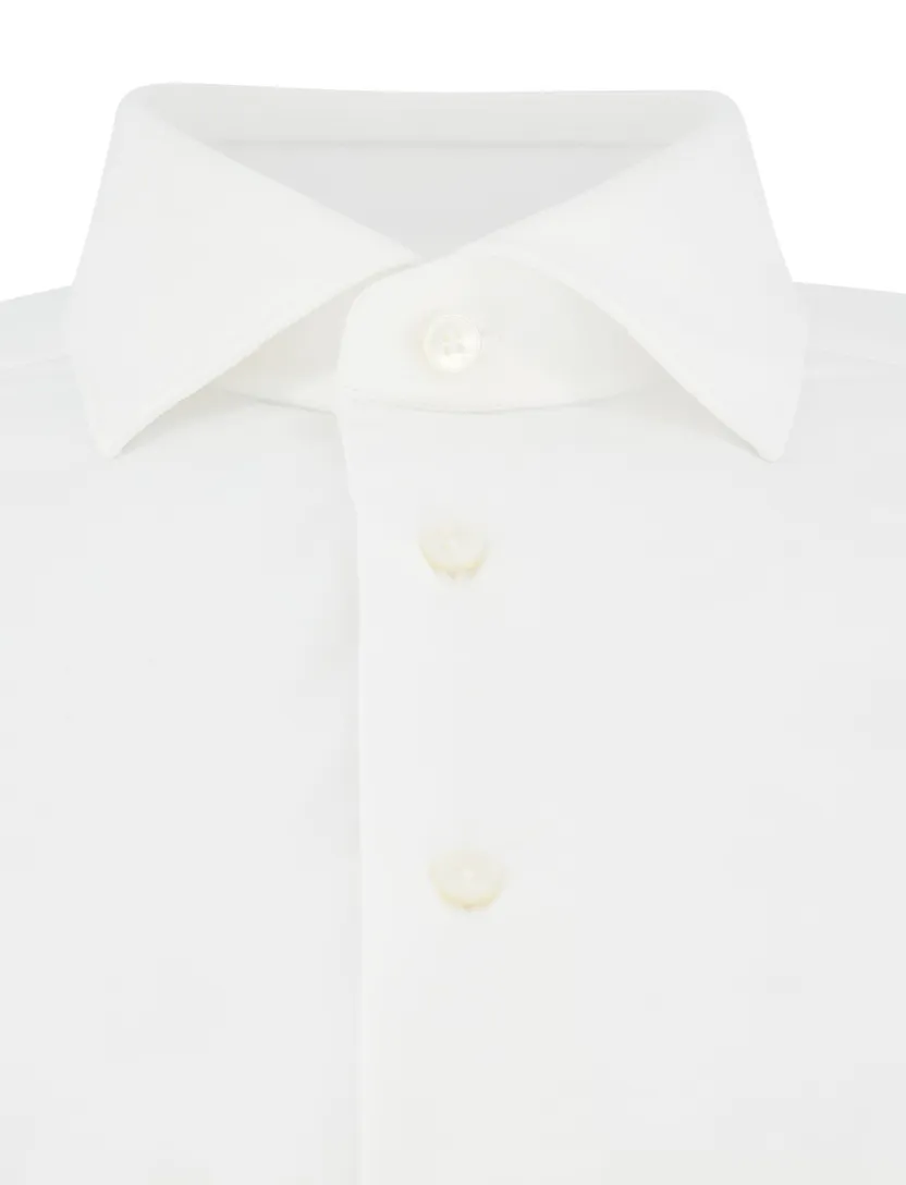 Overhemd Xacus wit slim fit wide spread boord