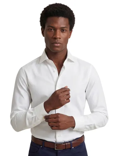 Xacus Wit Xacus overhemd slim fit zakelijk stretch