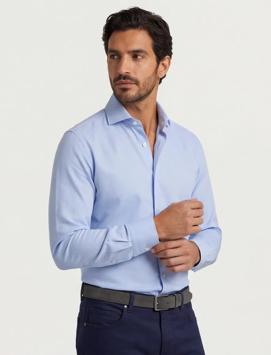 Xacus evolution fit overhemd lichtblauw