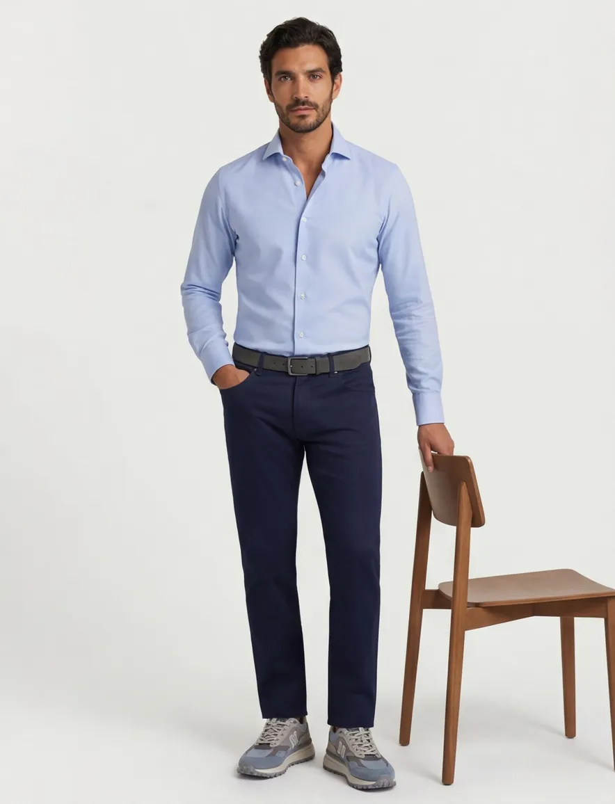 Xacus evolution fit overhemd lichtblauw