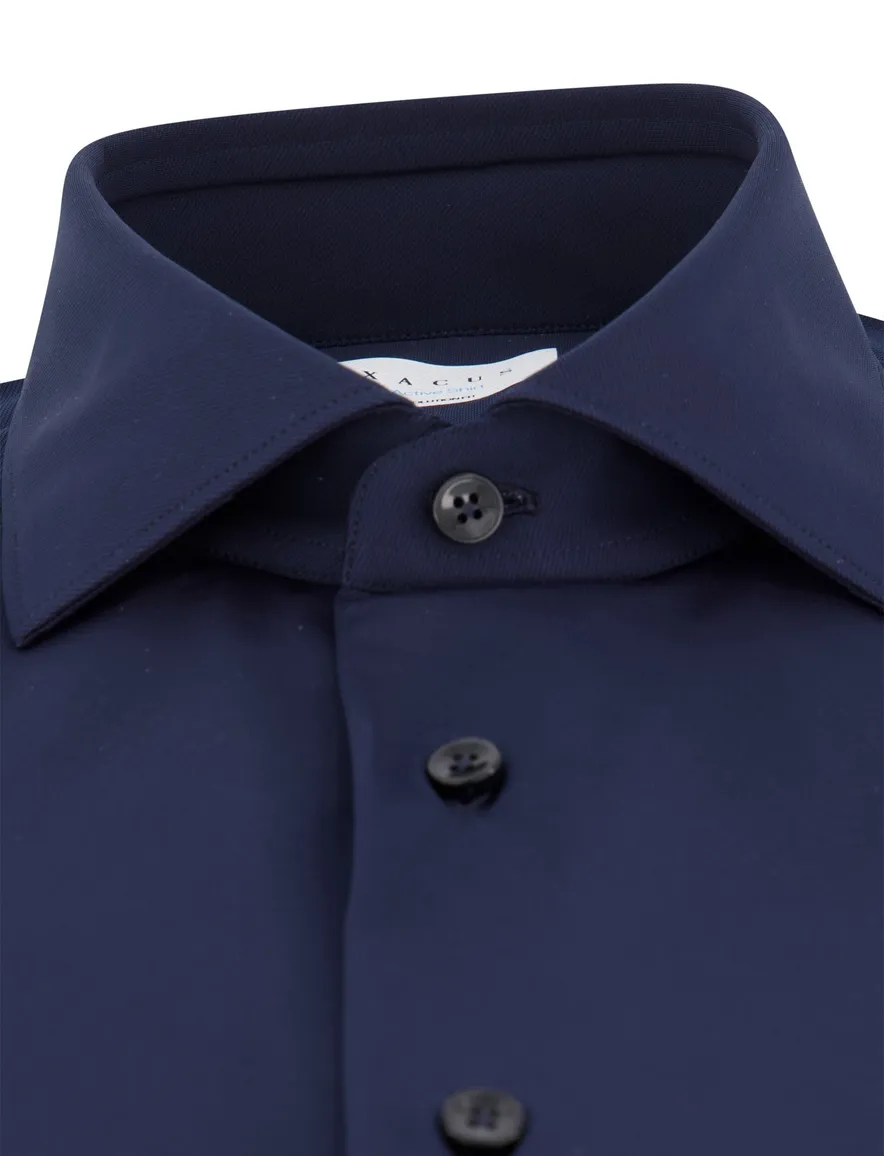 Xacus evolution fit overhemd donkerblauw