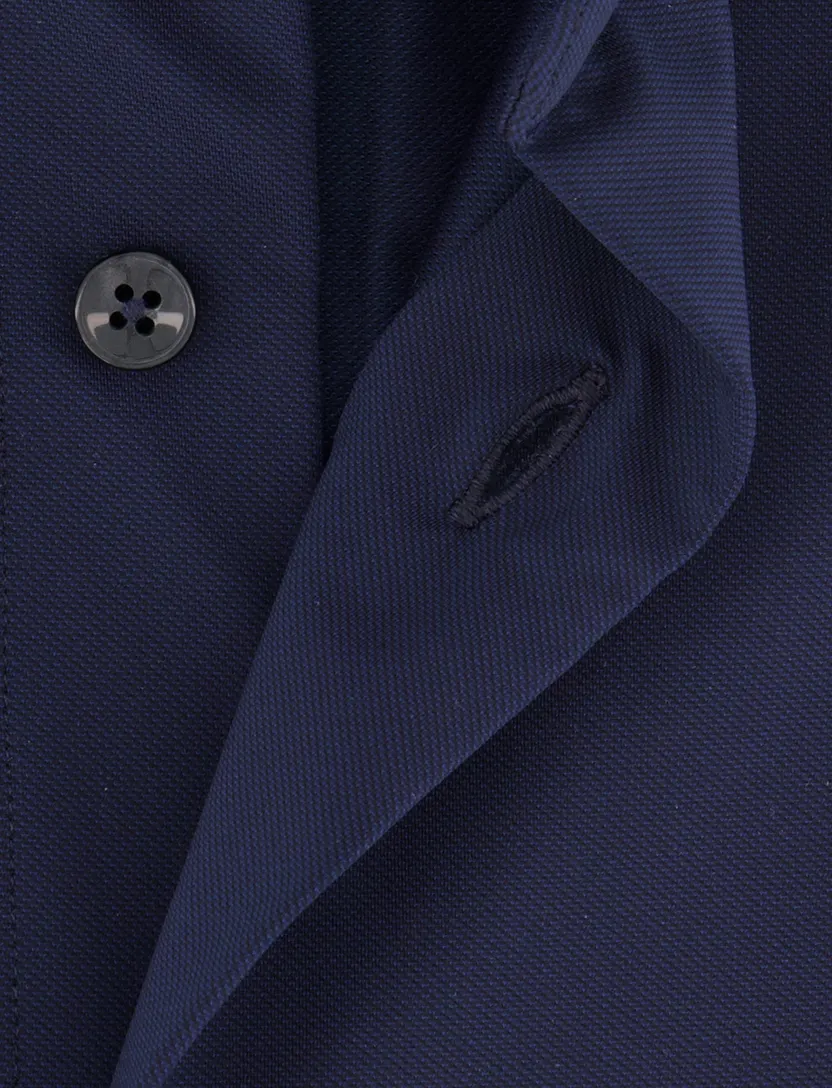 Xacus evolution fit overhemd donkerblauw effen