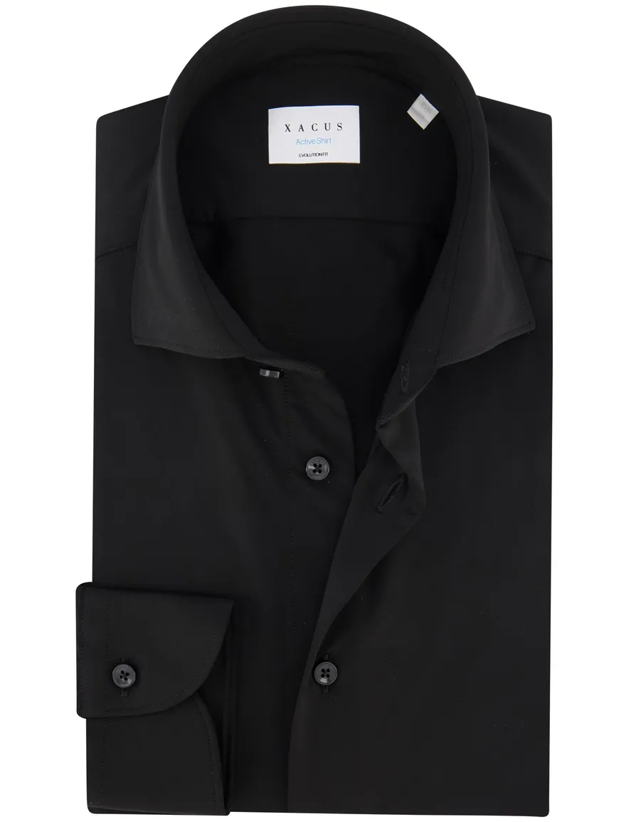 Xacus overhemd zwart evolution fit polyamide