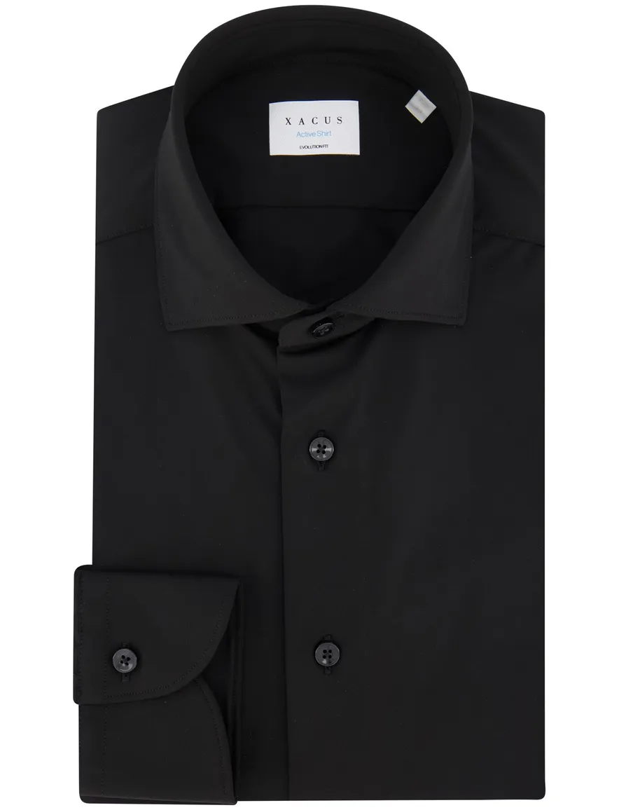 Xacus overhemd zwart evolution fit polyamide
