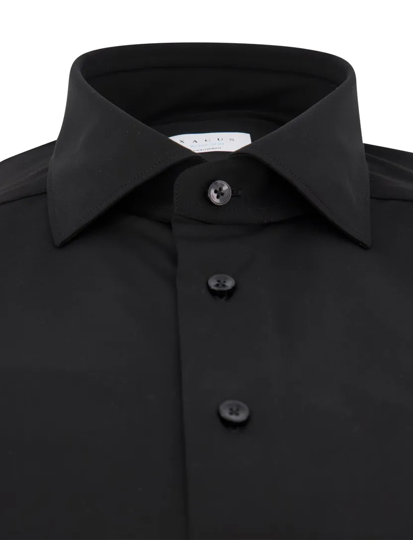 Xacus overhemd zwart evolution fit polyamide active shirt