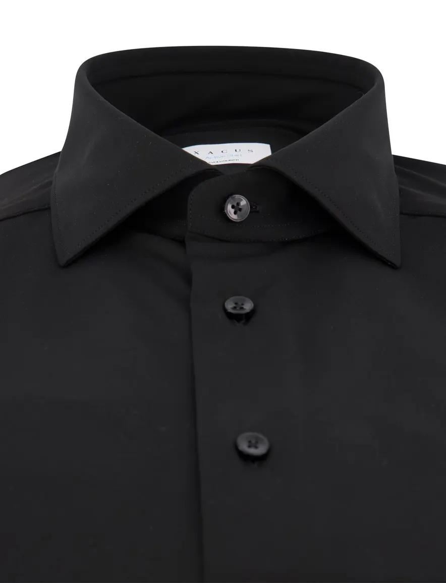 Xacus overhemd zwart evolution fit polyamide