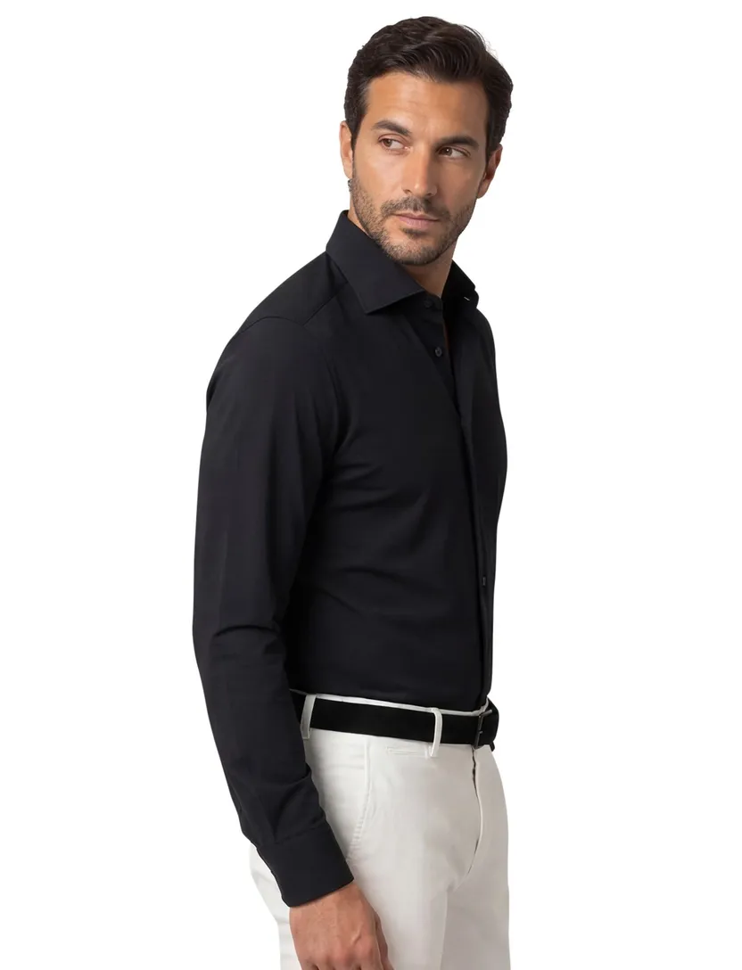 Xacus overhemd zwart evolution fit polyamide active shirt
