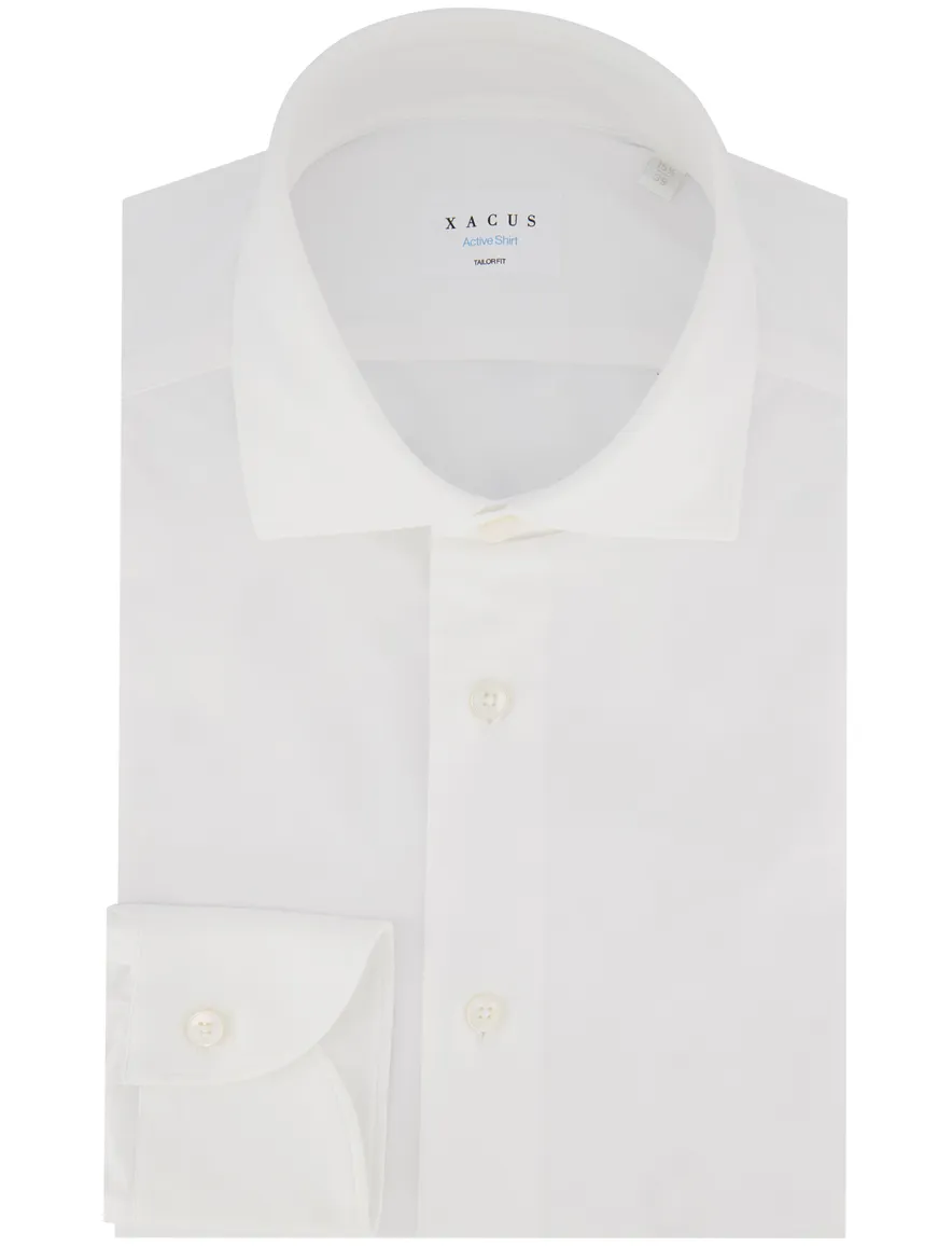 Xacus tailored fit overhemd wit