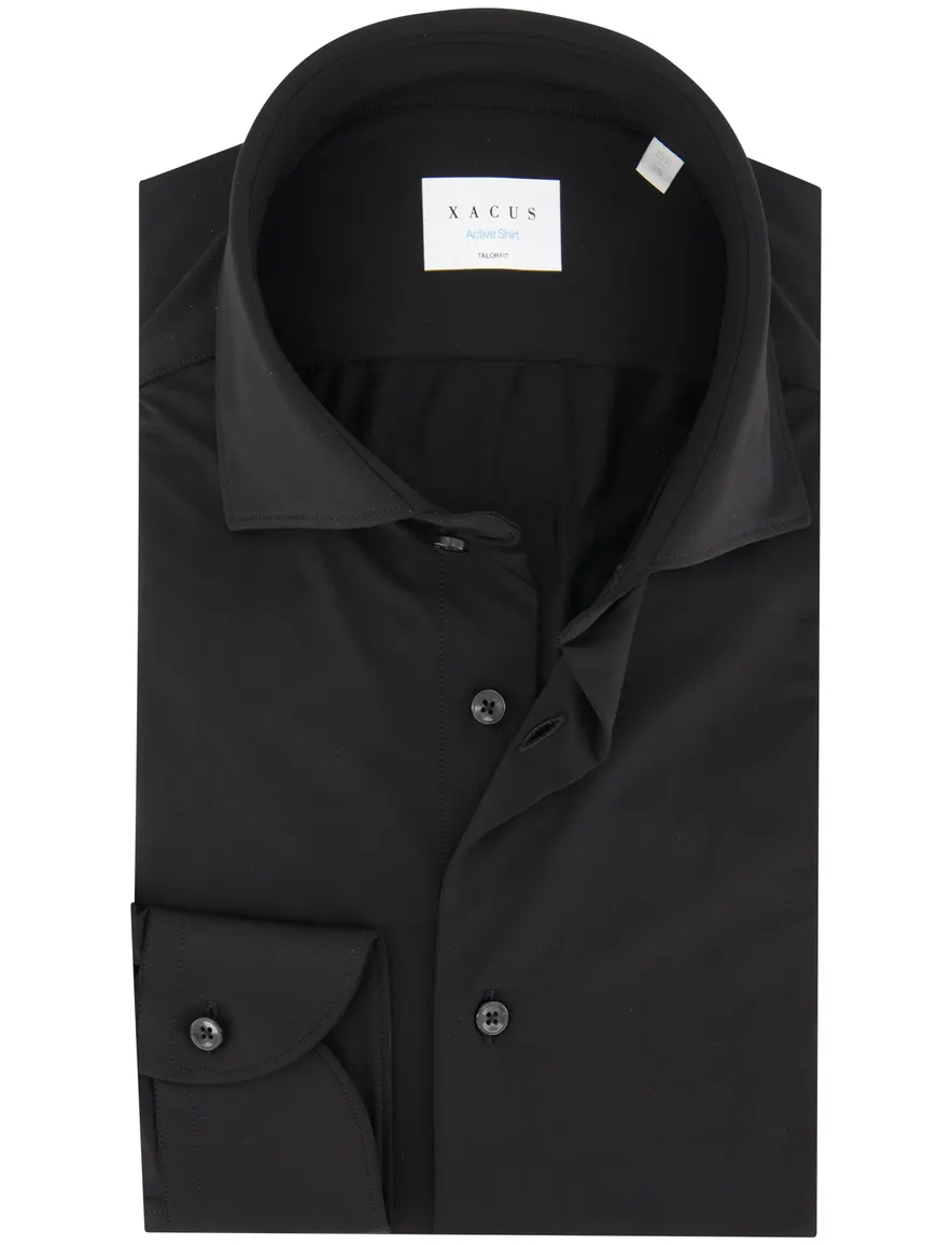 Xacus Active overhemd zwart jersey