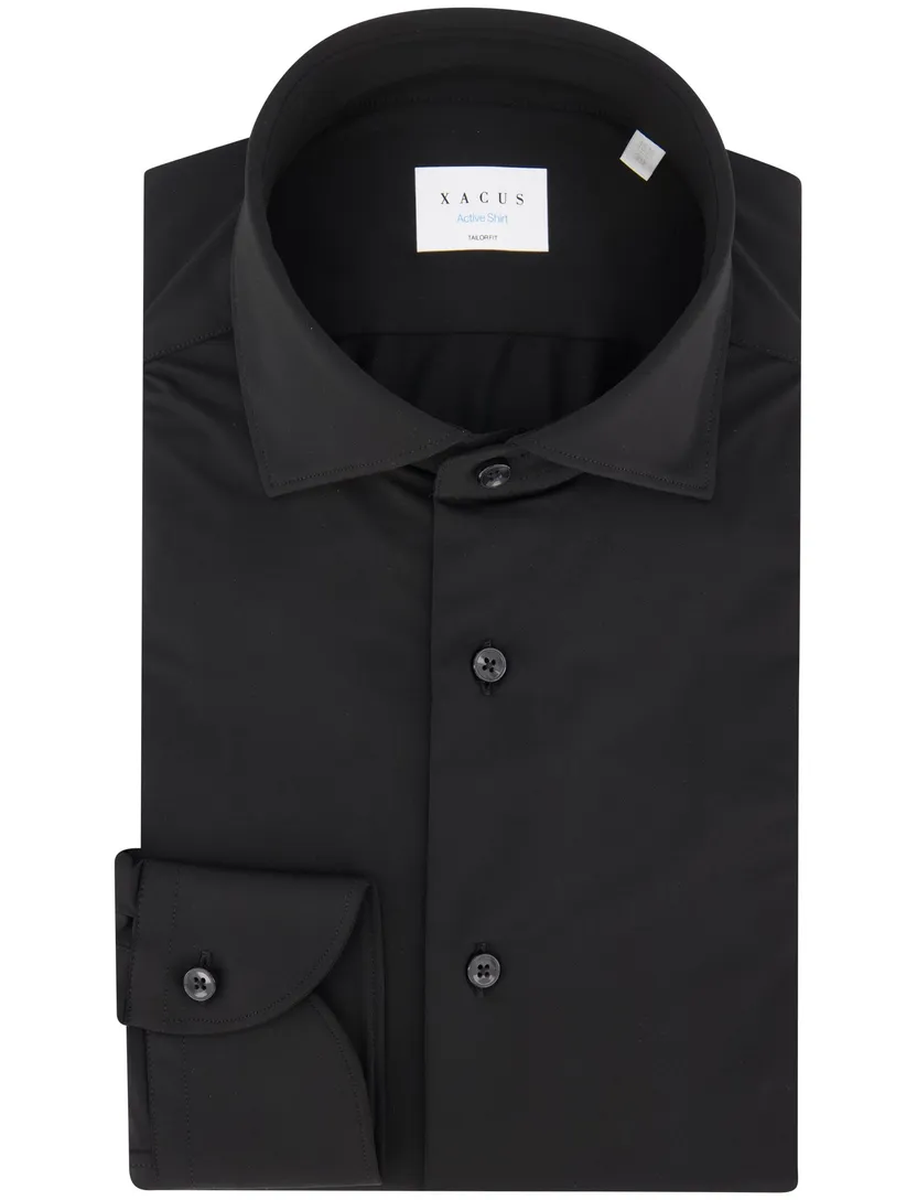 business overhemd Xsacus zwart Active shirt tailored fit