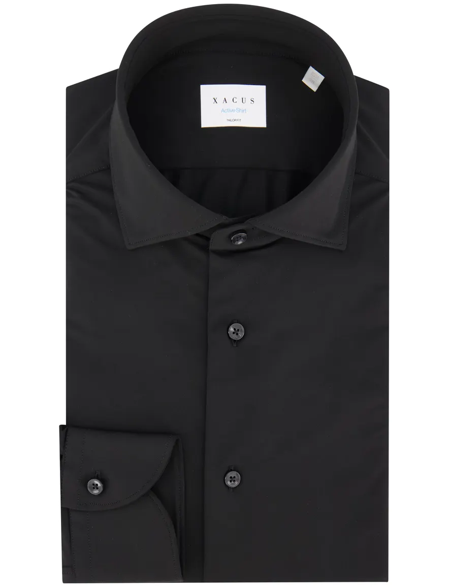Xacus Active overhemd zwart jersey