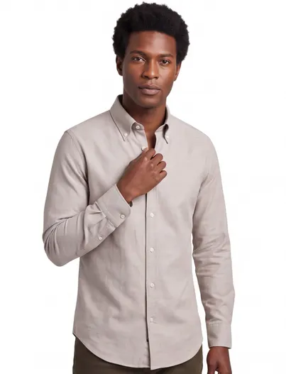 John Miller katoenen overhemd John Miller normale fit beige