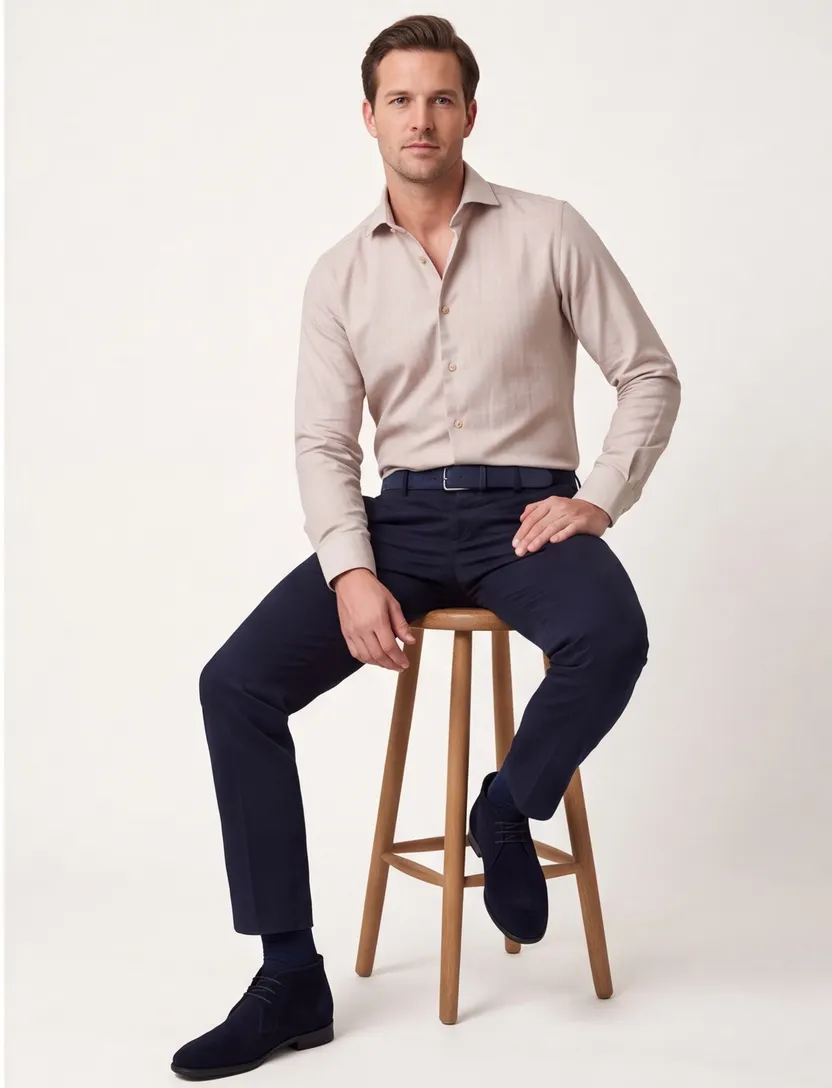 business overhemd John Miller lichtbruin