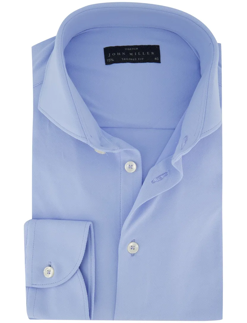 John Miller tailored fit overhemd lichtblauw