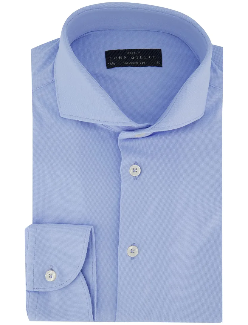 John Miller tailored fit overhemd lichtblauw