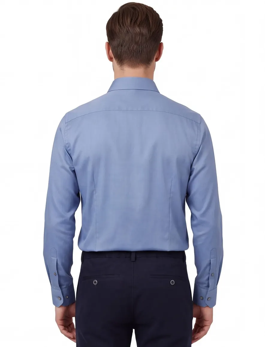 John Miller overhemd blauw effen