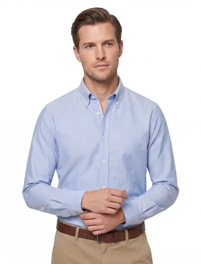 John Miller John Miller business overhemd lichtblauw