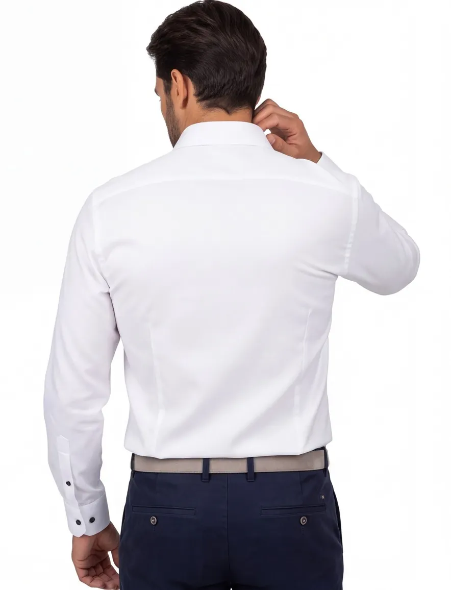 business overhemd wit John Miller Tailored Fit