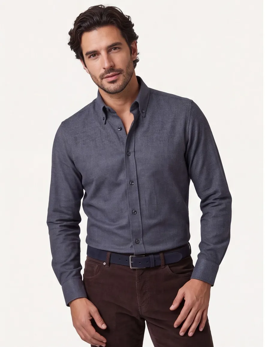 John Miller Tailored Fit business overhemd donkerblauw