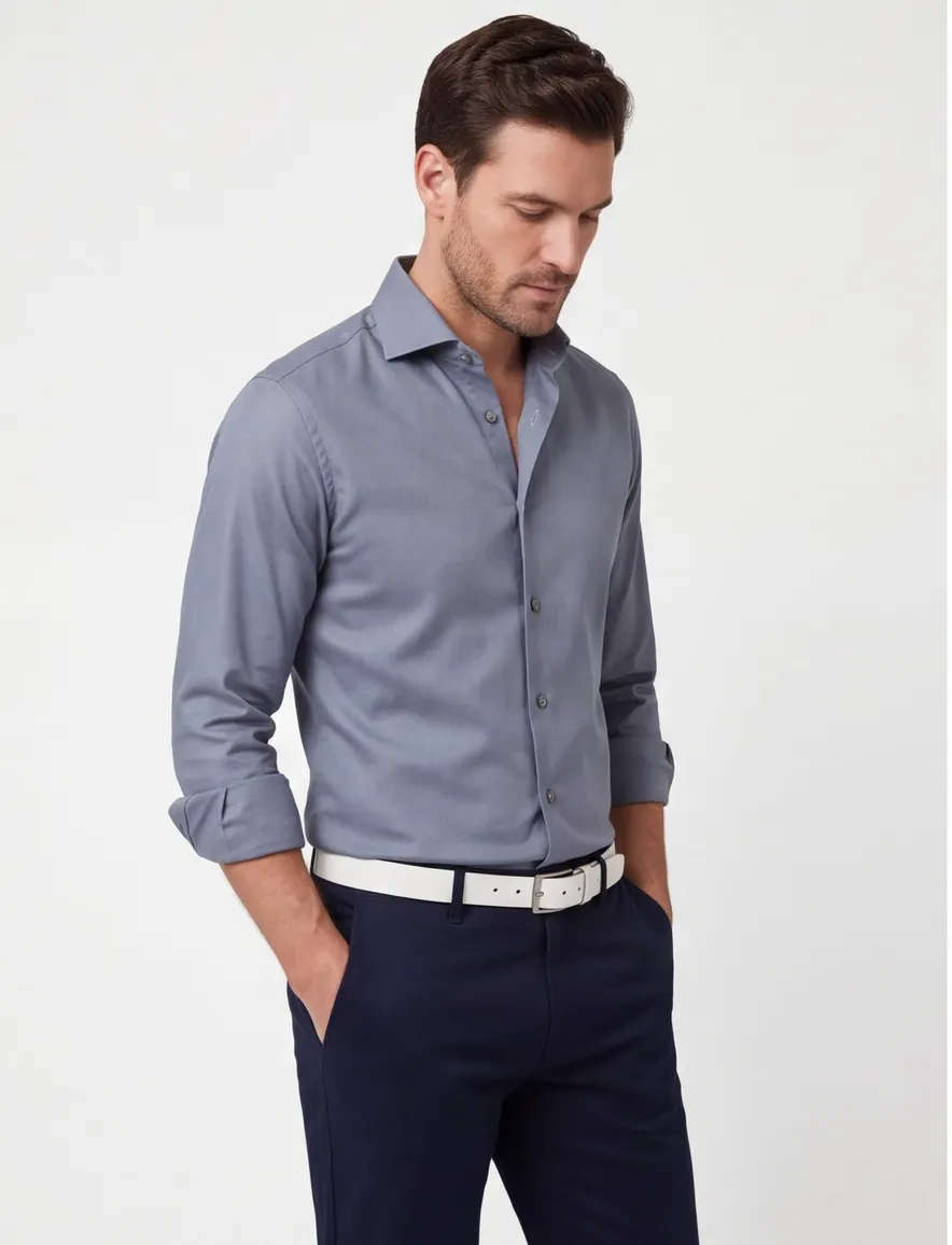 John Miller overhemd blauw mouwlengte 7