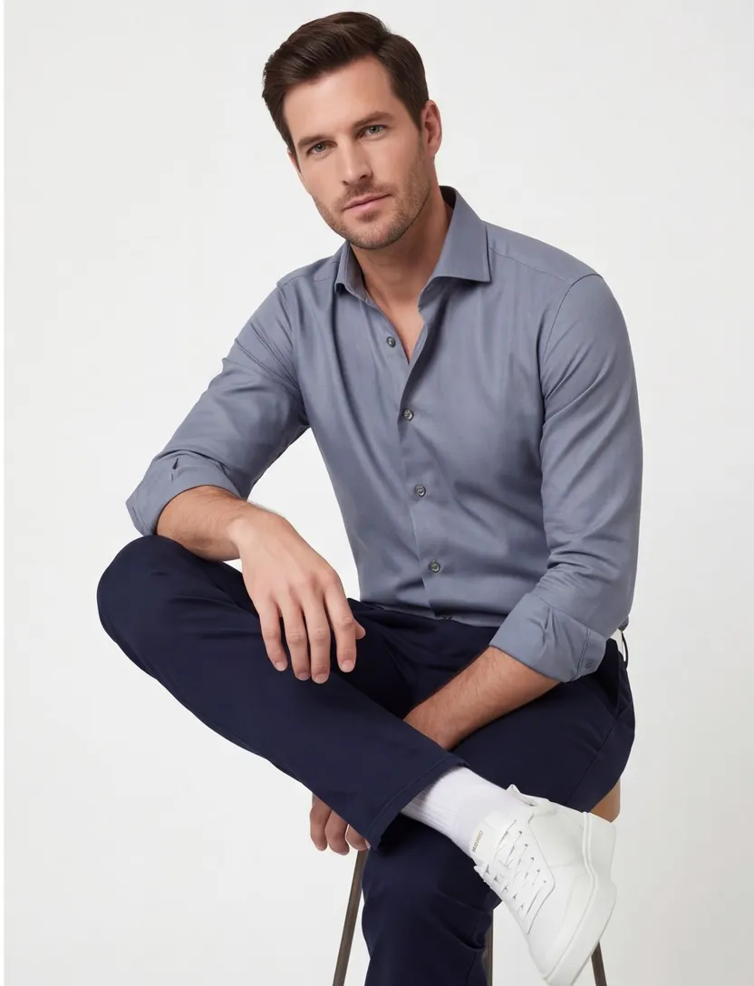 John Miller overhemd blauw ml7