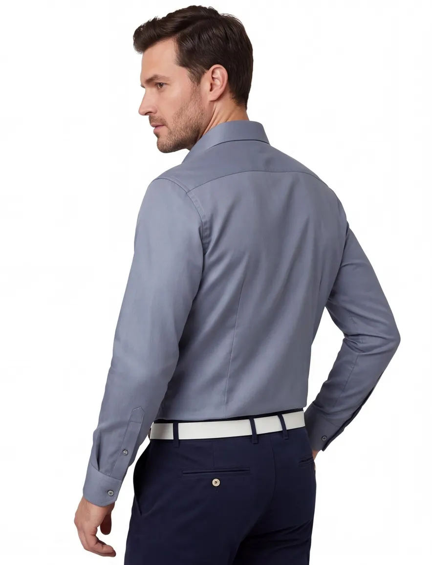 John Miller overhemd blauw mouwlengte 7