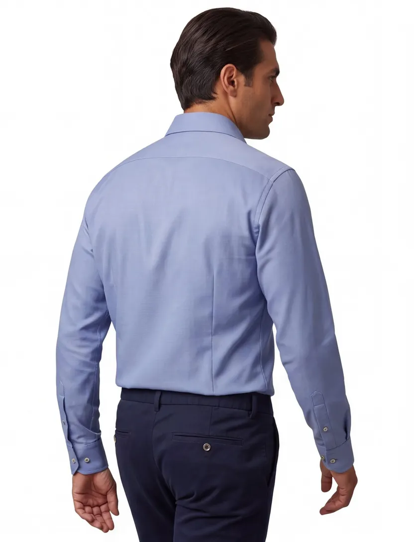 John Miller overhemd blauw effen
