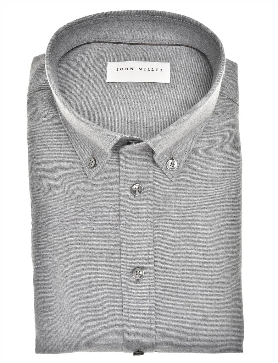 overhemd mouwlengte 7 grijs John Miller Tailored Fit - Nieuw