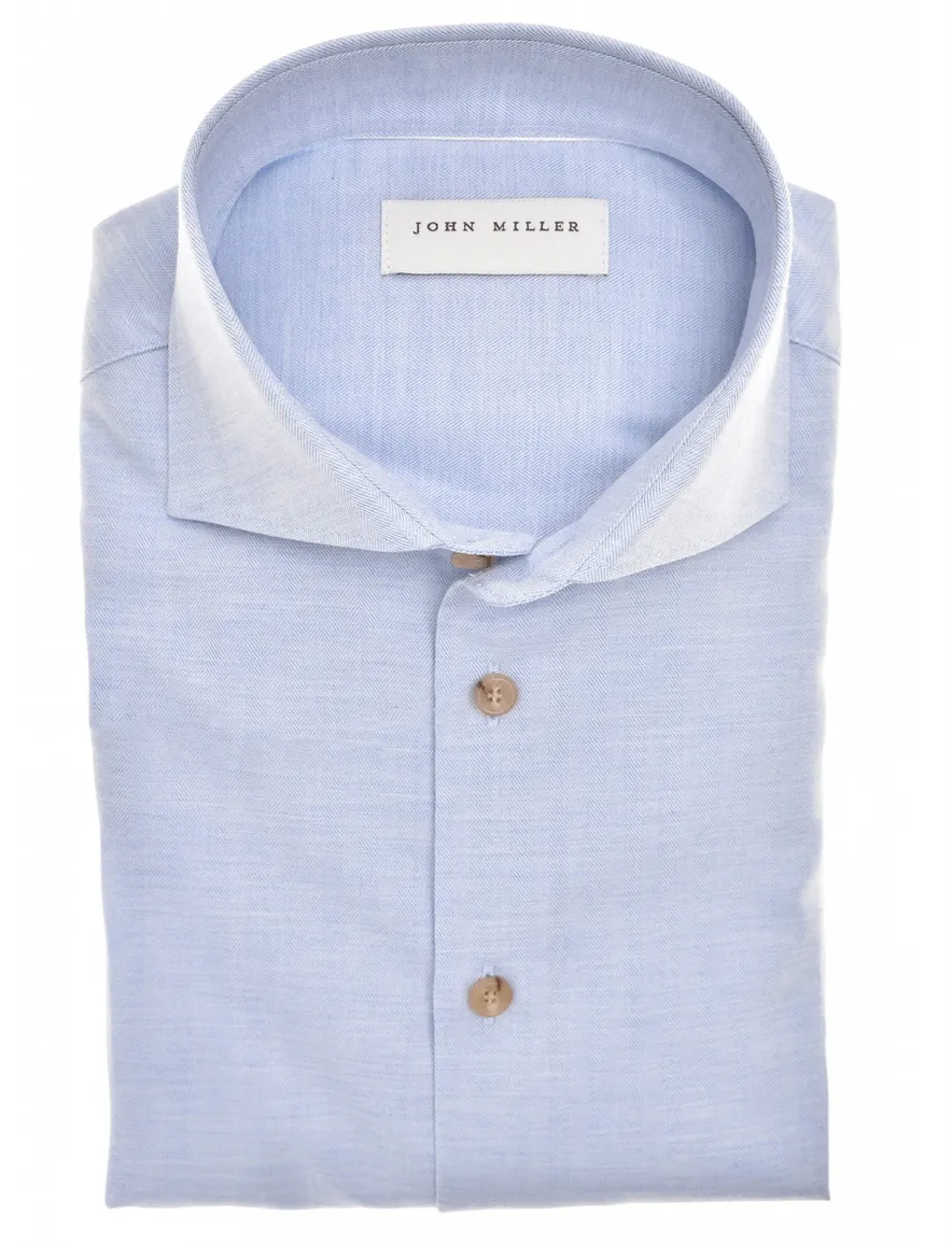 overhemd mouwlengte 7 lichtblauw John Miller Tailored Fit