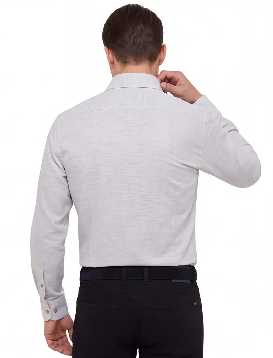 John Miller overhemd lichtgrijs tailored fit
