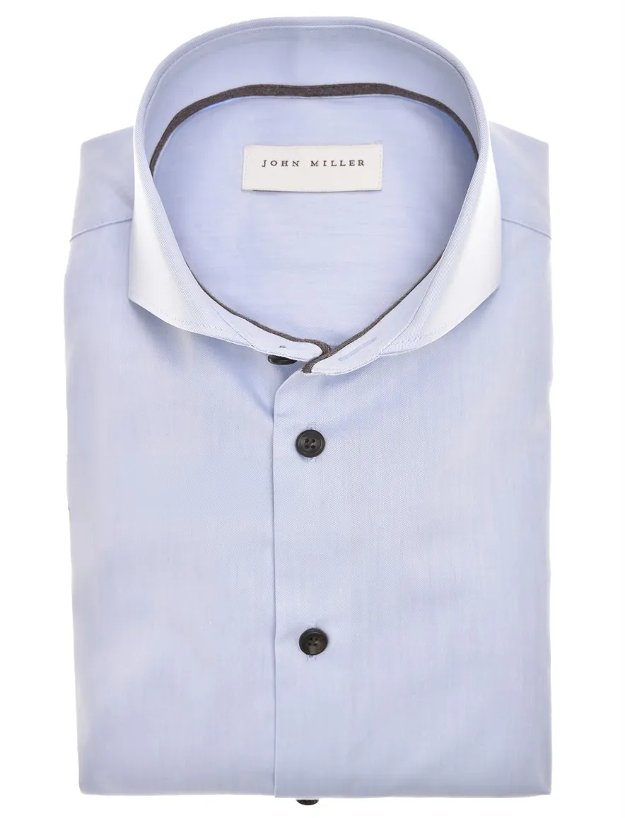 overhemd mouwlengte 7 lichtblauw John Miller Tailored Fit - Nieuw