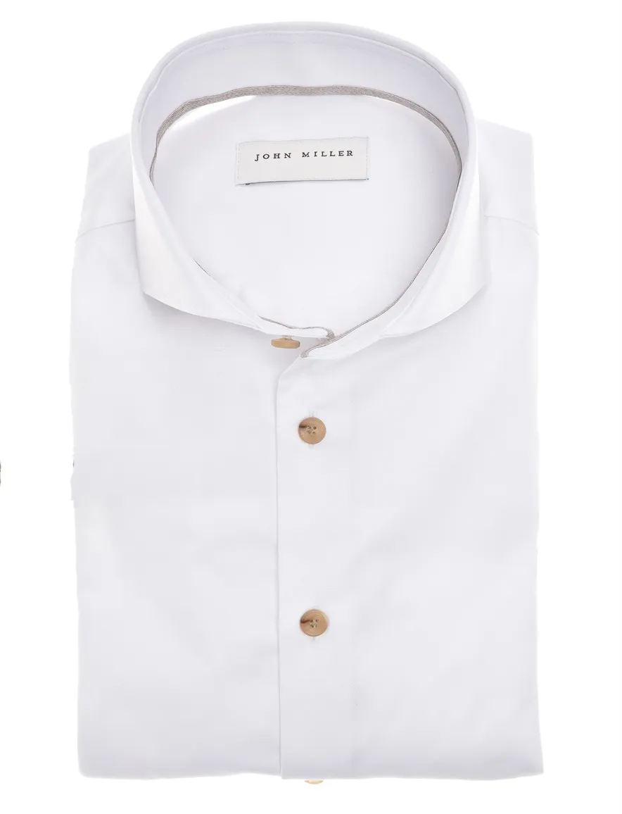 John Miller tailored fit new spierwit overhemd mouwlengte-7