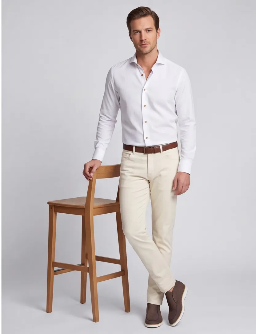 John Miller mouwlengte-7 tailored fit new spierwit overhemd
