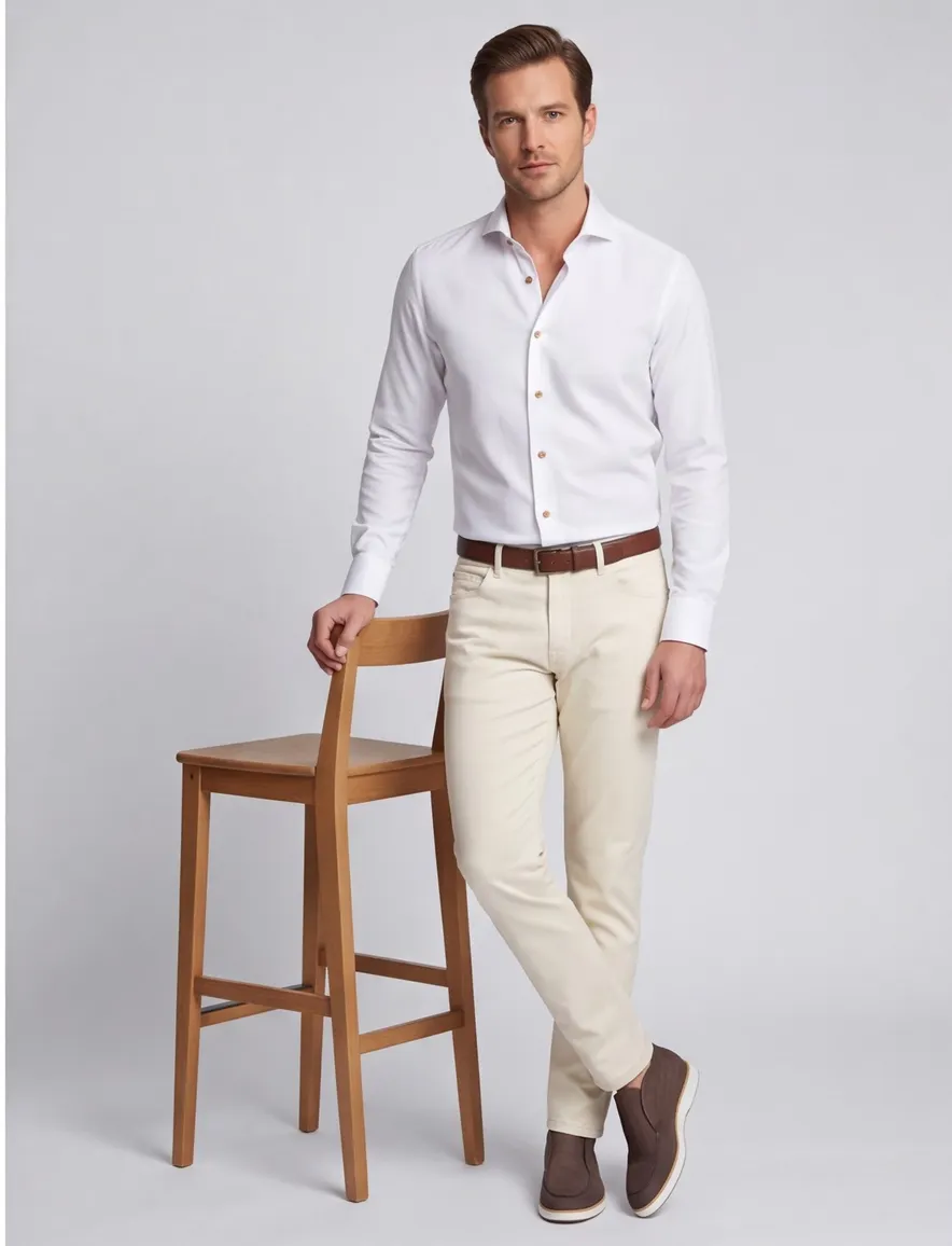 John Miller tailored fit new spierwit overhemd mouwlengte-7