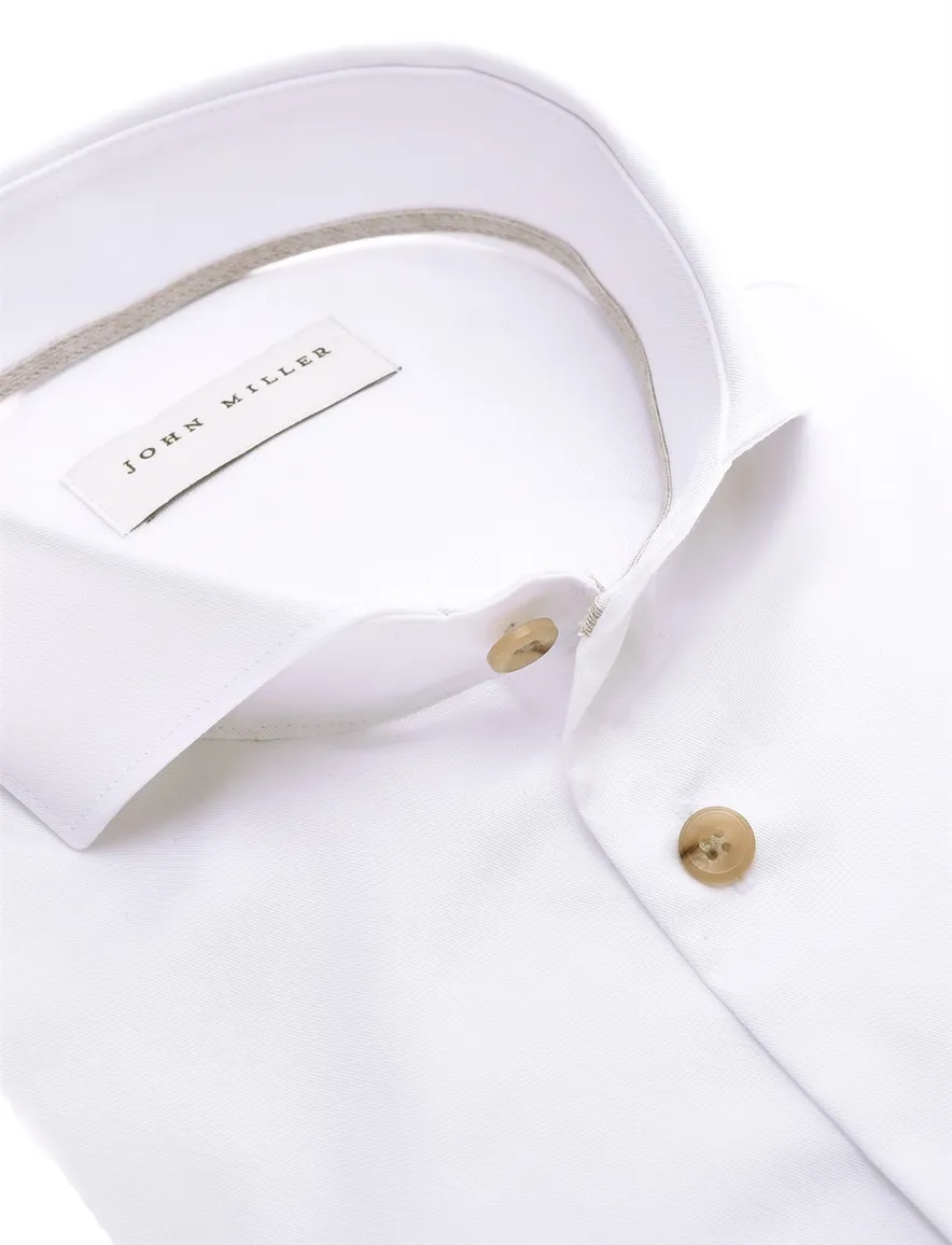 John Miller tailored fit new spierwit overhemd mouwlengte-7