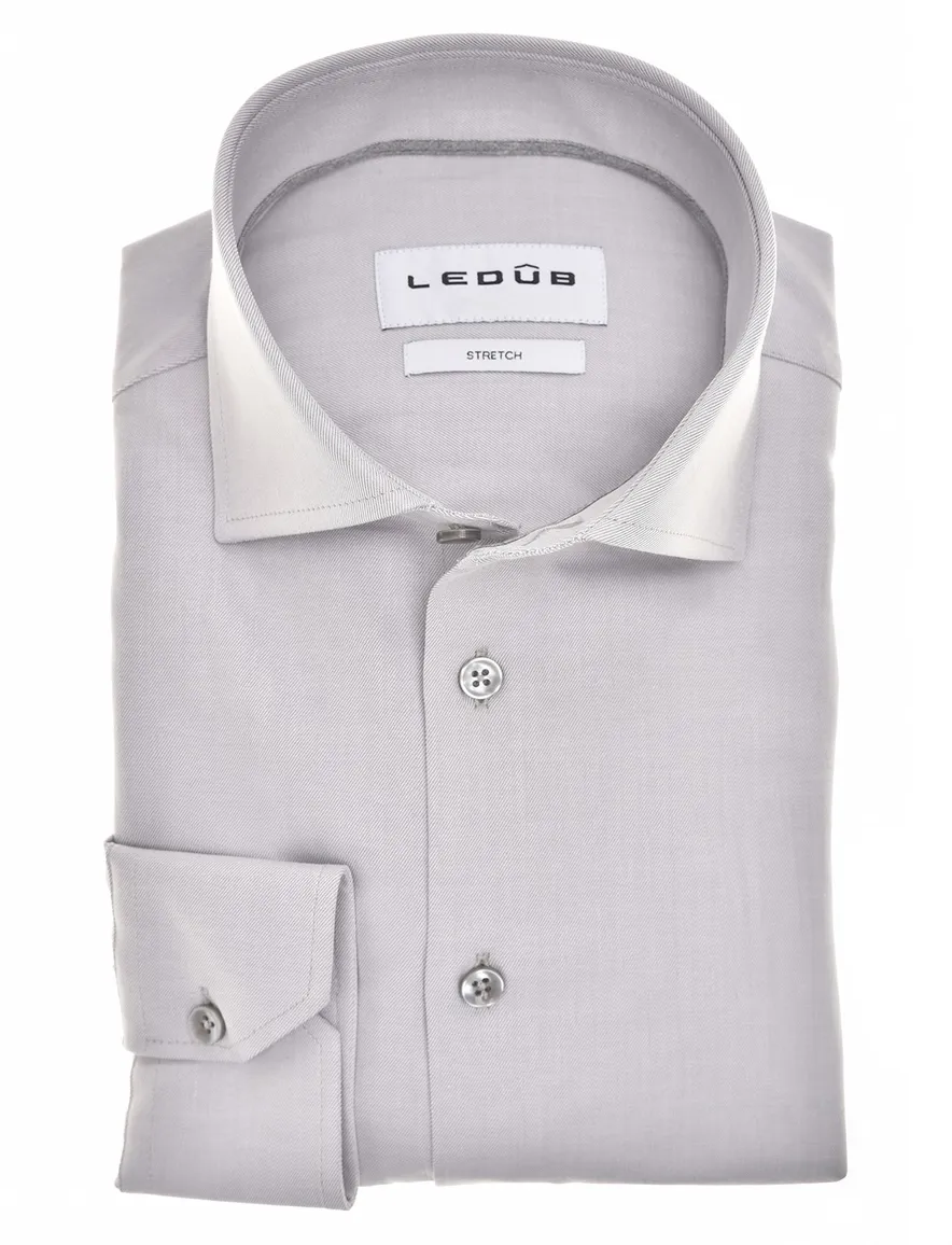 Ledub overhemd grijs stretch