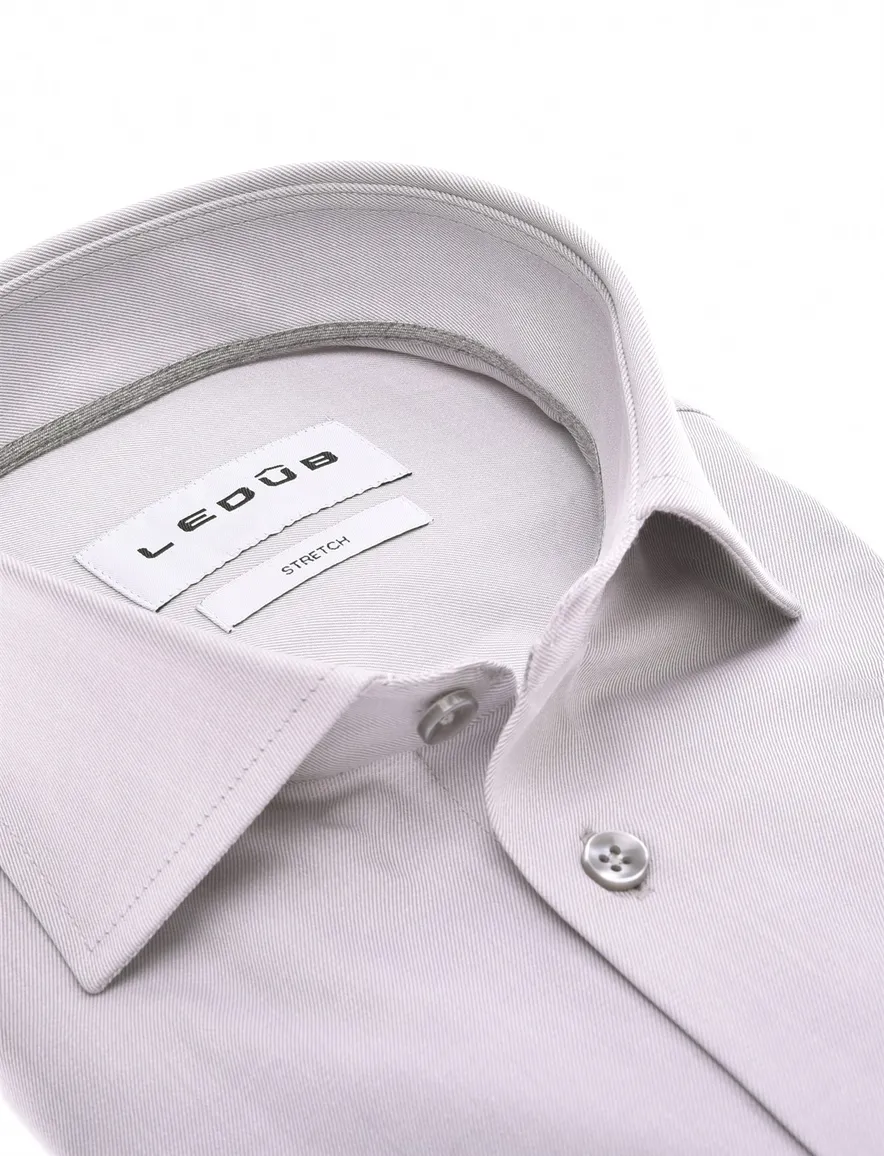 Ledub overhemd grijs stretch