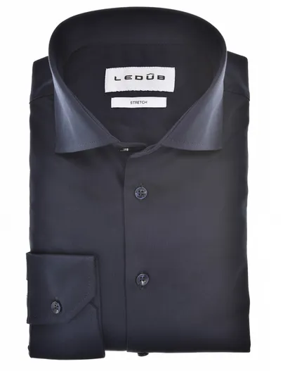Ledub Ledub overhemd mouwlengte 7 donkerblauw