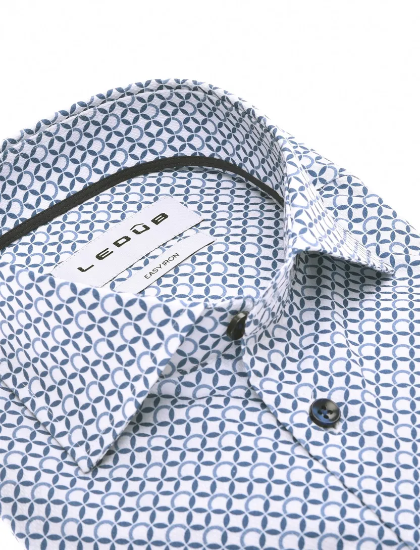 Ledub overhemd blauw met borstzak