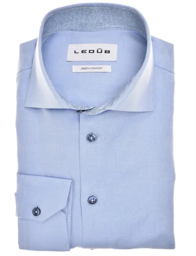 Ledub Ledub Modern Fit New zakelijk overhemd blauw