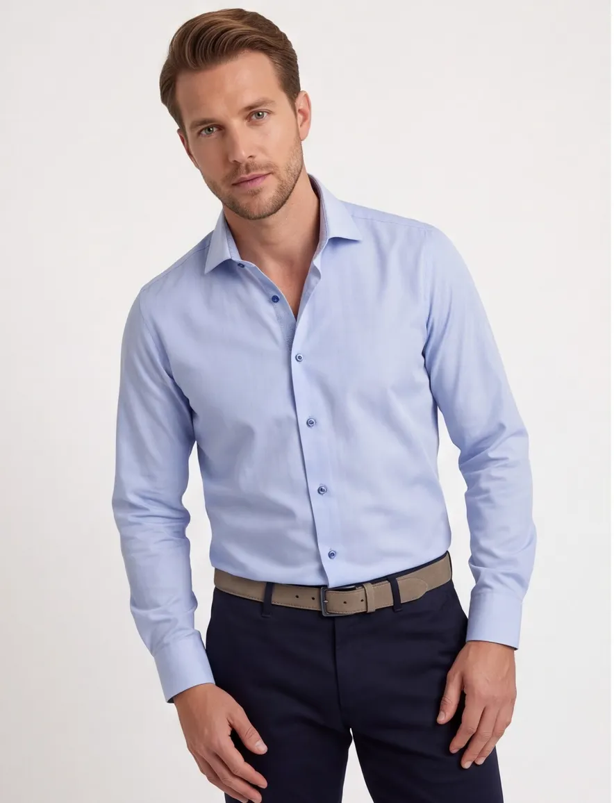 business overhemd blauw Ledub Modern Fit New