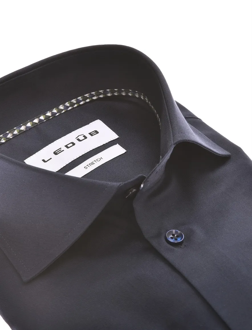 Ledub Modern Fit New zakelijk overhemd donkerblauw