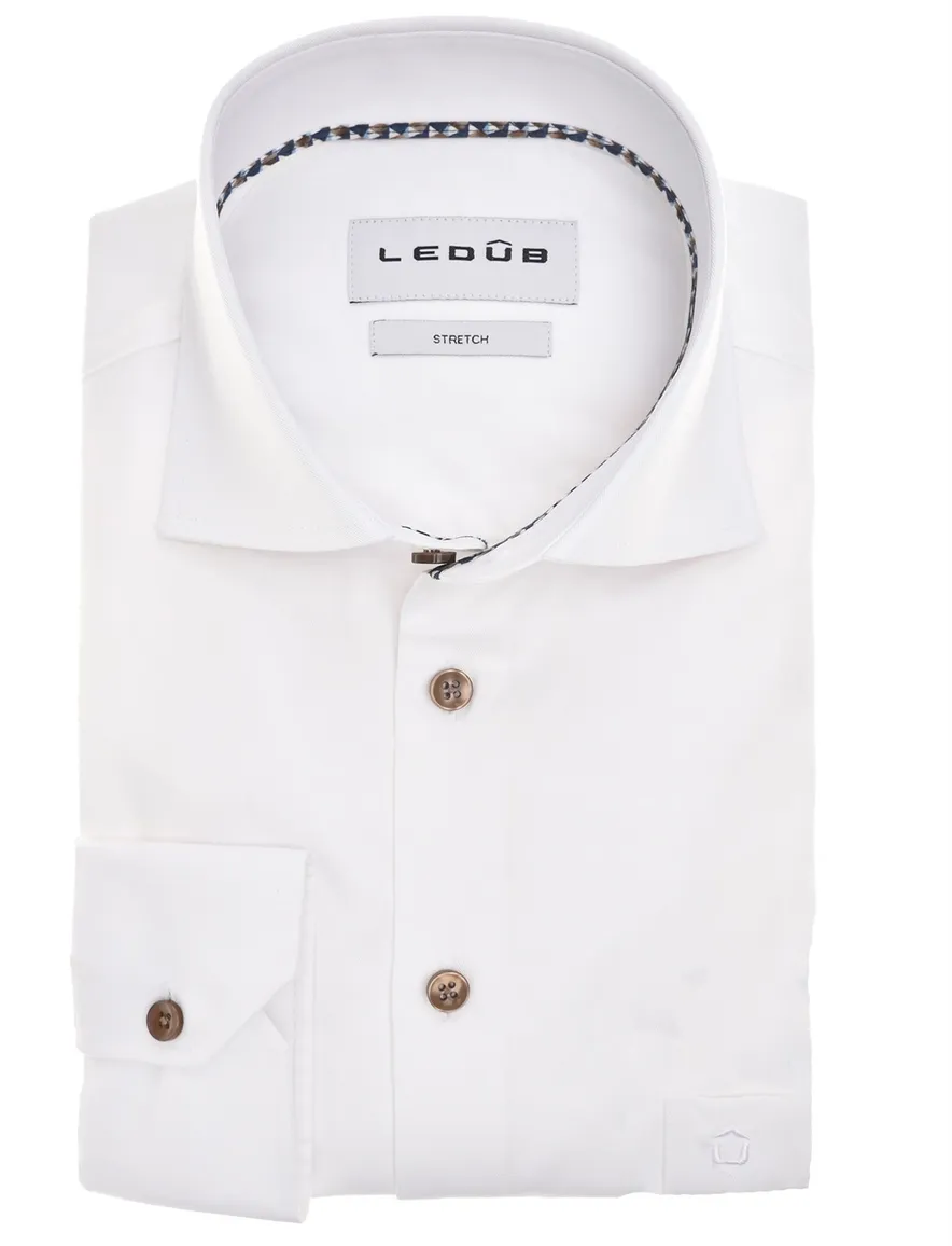 business overhemd wit Ledub Modern Fit New