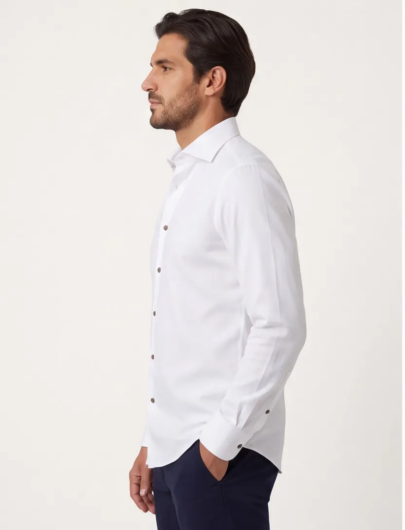 overhemd Ledub Modern Fit New wit normale fit