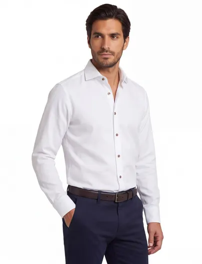 Ledub overhemd Ledub Modern Fit New wit normale fit