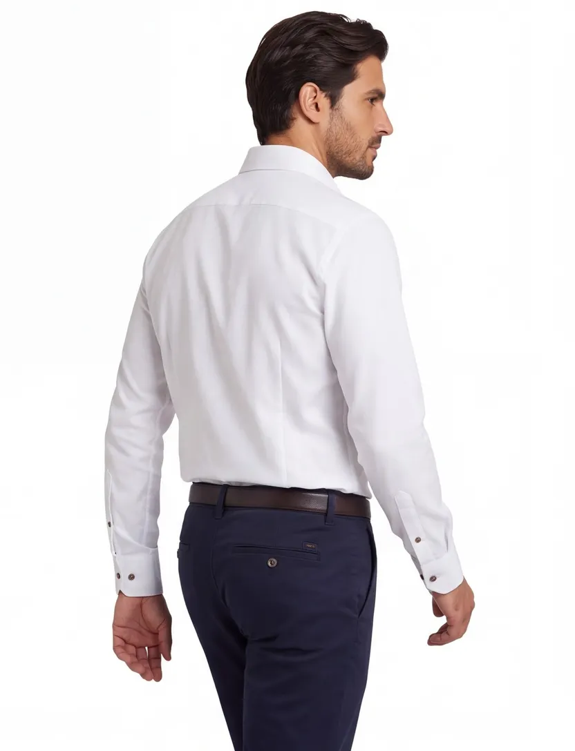overhemd Ledub Modern Fit New wit normale fit