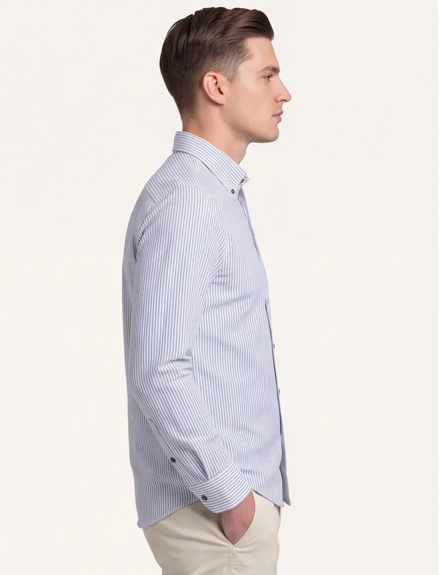 business overhemd blauw Ledub Modern Fit New
