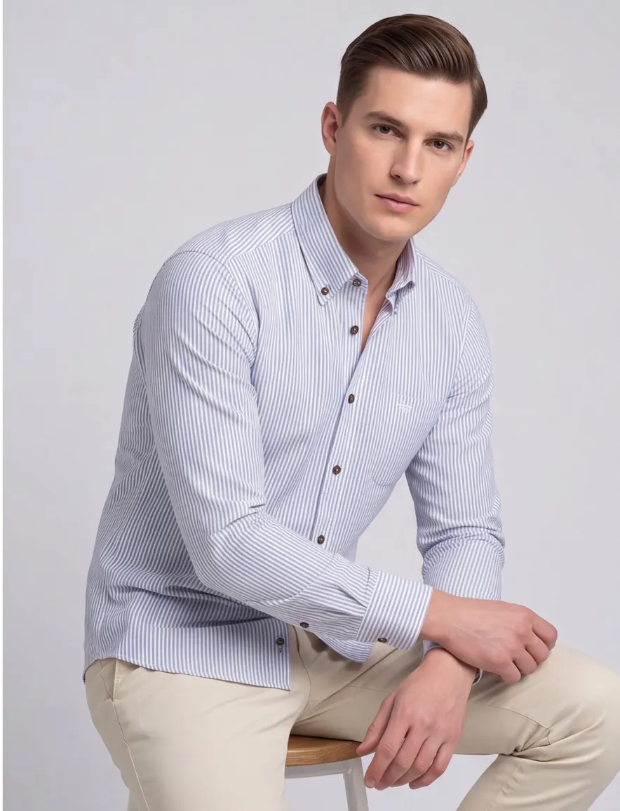 business overhemd blauw Ledub Modern Fit New