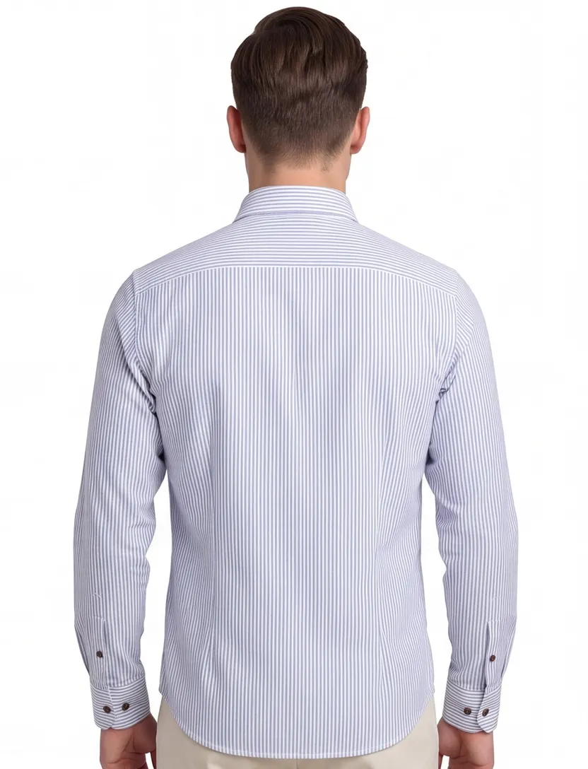 Zakelijk overhemd Ledub Modern Fit New blauw