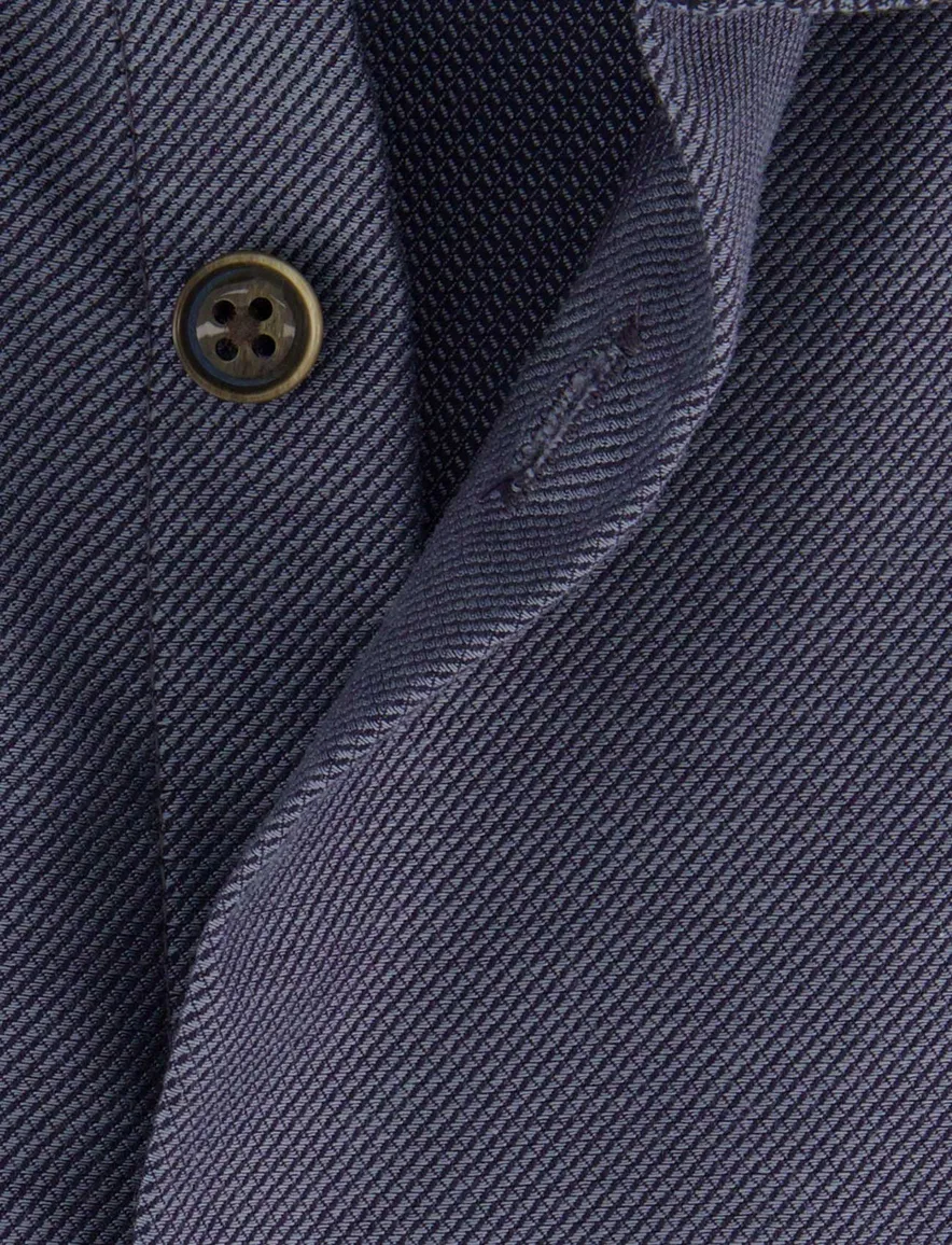 Ledub overhemd donkerblauw effen strijkvrij normale fit